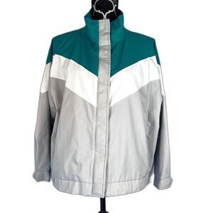 Jack Nicklaus Gore Tex Golf Track Jacket Full Zip Retro Y2K Rainwear Size 14